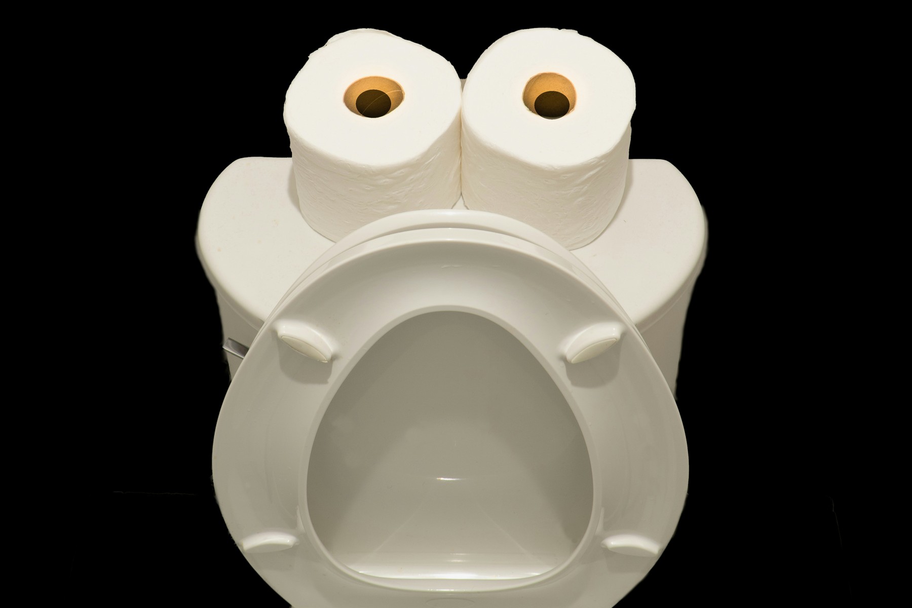 Neuer Toilettendeckel wird im Badezimmer eingebaut